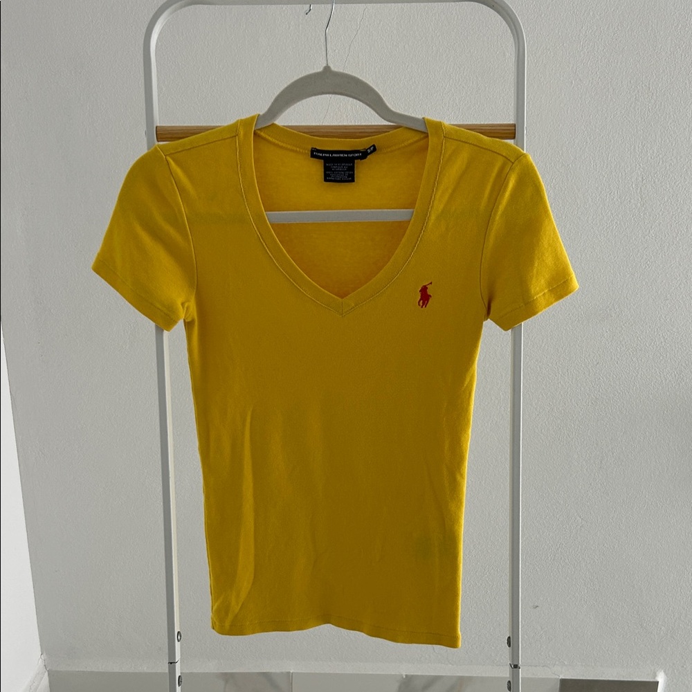 Ralph Lauren Yellow V-Neck Short Sleeve Tee
